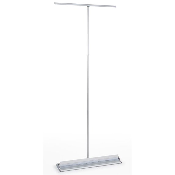 Banner Stand with Retractable Design for 36.5" x 89.5" Graphics (Not Included), Height-Adjustable Telescoping Pole, Silver Aluminum Base, Canvas Carrying Bag (JBNRAD35CN)