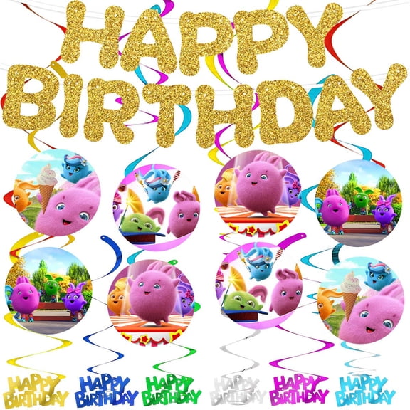 Banner Sunny Bunnies Party Supplies Decoration Hanging Ceiling Swirls Streamer Birthday Wall Decor
