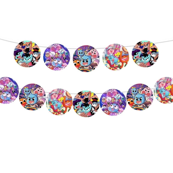 Banner The Amazing World of Pre-Strung Gumball Party Supplies Garland Decor Decorations