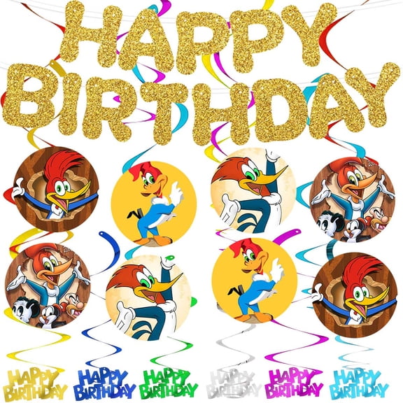 Banner Woodyal Party Woodpecker Party Supplies Decoration Hanging Ceiling Swirls Streamer Birthday Wall Decor