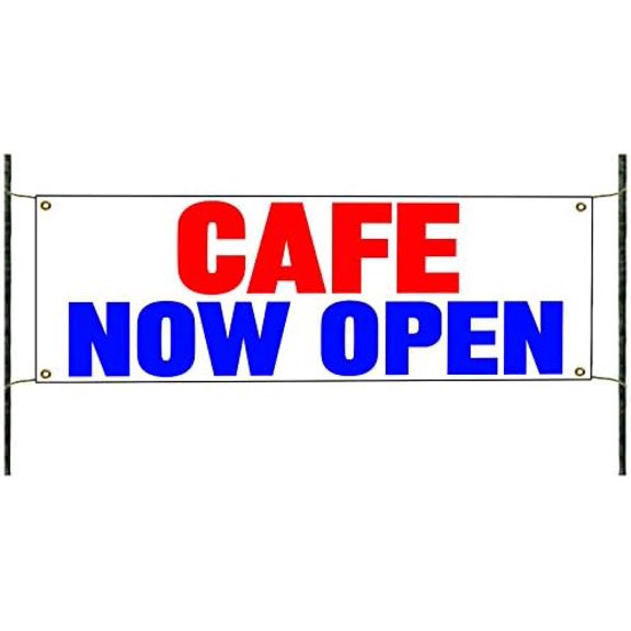 Banner blank Cafe Open Coffee Shop Bar Easy To Hang Indoor Outdoor Sign custom 47.2×11.8 in