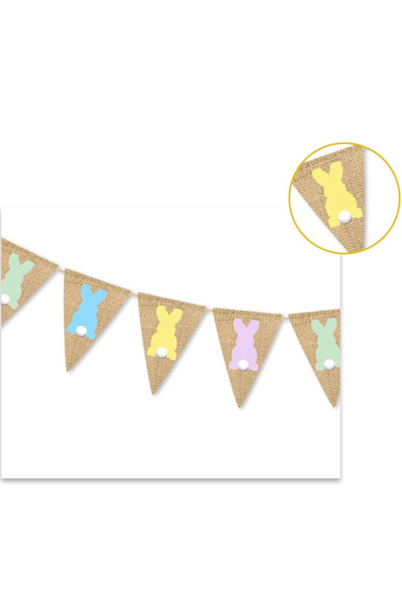 Banners Colorful Bunny White Bunny Rabbit Carrot Pattern Various Types Easter,Home Decor