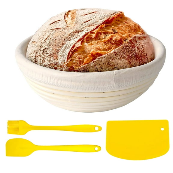 Banneton Basket 9 Inch Round Banneton Bread Proofing Basket with Accessories, Sourdough Baking Tools for Home Kitchens, Designed for Dough Fermentation and Artisan Bread