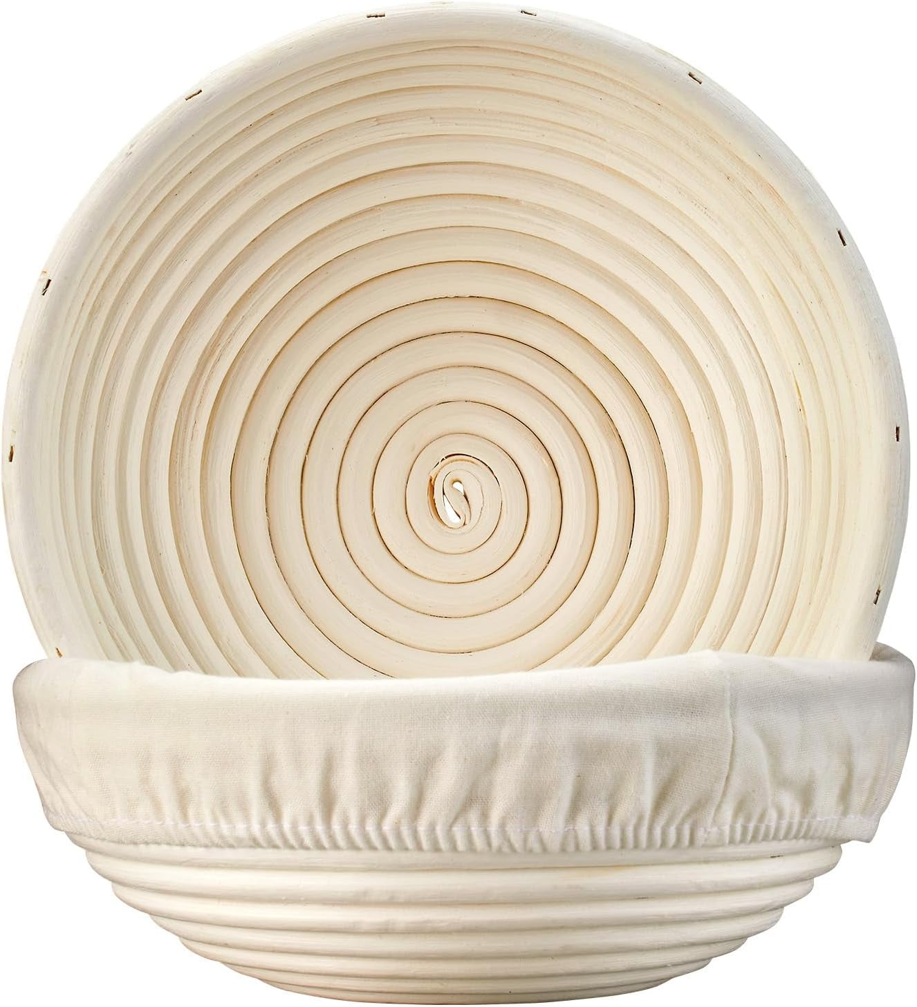 Set of 2 Round 9-Inch Natural Rattan Bread Proofing Baskets