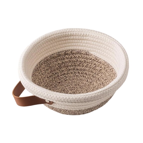Banneton Bread Proofing Basket for Gifts, Hand Woven Bread Proofing Basket Set with Cotton Rope - Banneton for Sourdough, Artisan-Baking Dough Rising Bowl with Leather Handle for Kitchen Table 1Pcs G