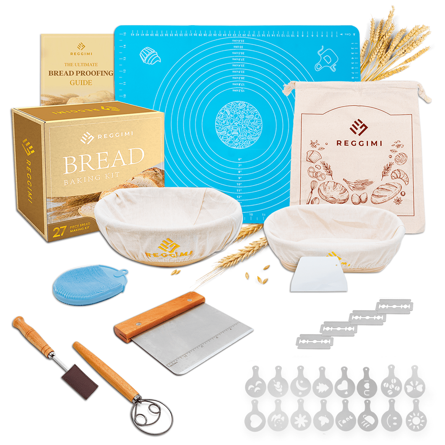 Bread Proofing Basket Set Bread Making Kit with Round and Oval Proofing Baskets for