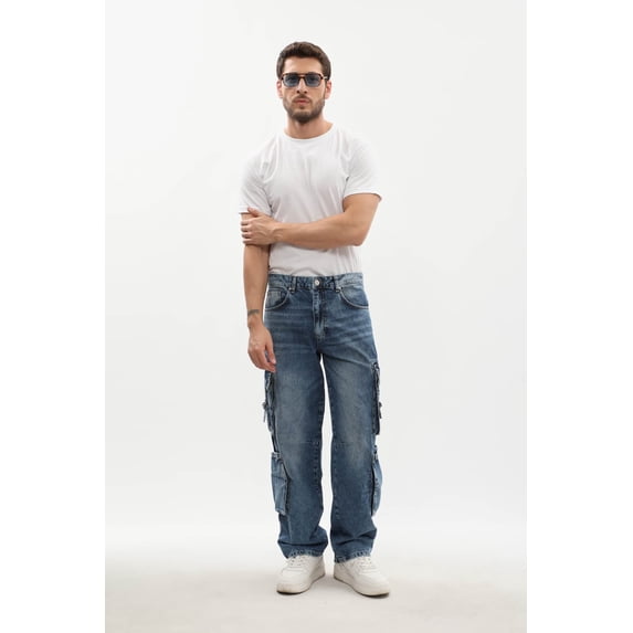 Banny Jeans Men's Regular Fit Jeans, Blue, Size M