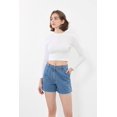 thumbnail image 1 of Banny Jeans Women's High Waisted Denim Shorts, Blue, Size 40, 1 of 5