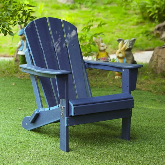 Banome All-Weather Folding Adirondack Chair - Stackable, Ergonomic Design, Relaxing Arm Rests - HDPE Construction