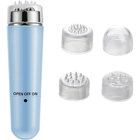 Banome Mini Massager, Mini Travel Massager Mini Tool with Four Accessories for Neck Face Back (White)