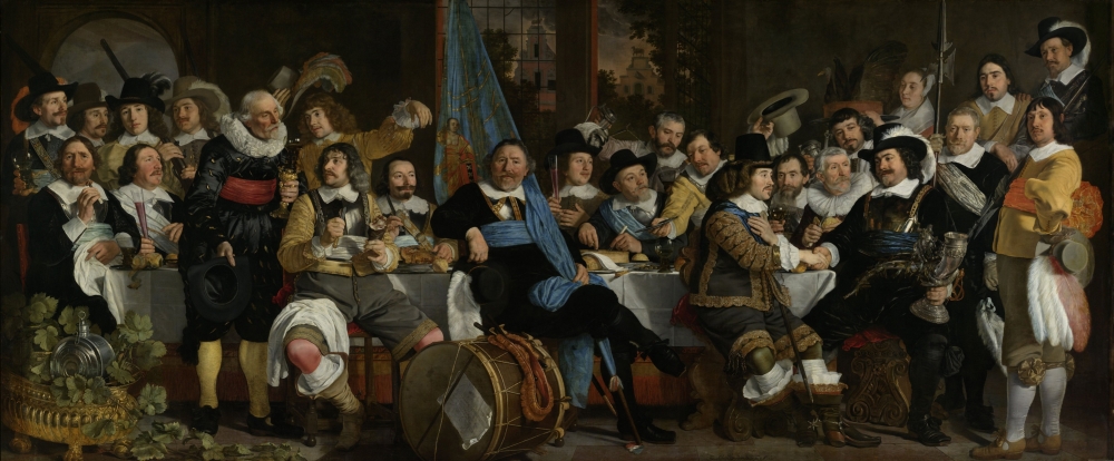 Banquet At The Crossbowmens Guild In Celebration Of The Treaty Of Munster Canvas Art - (24 x 18)
