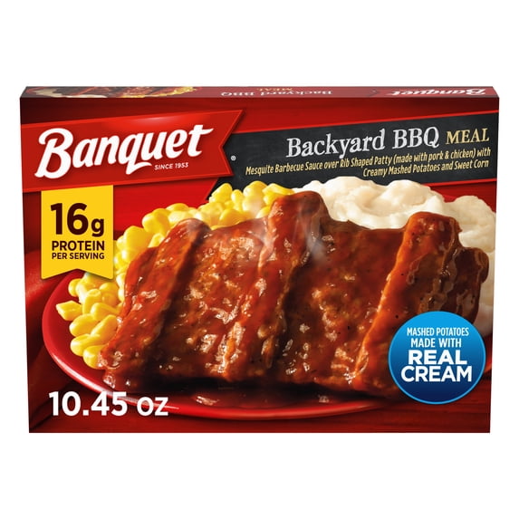 Banquet Backyard BBQ, 16g of Protein, Frozen Meal, 10.45 oz.