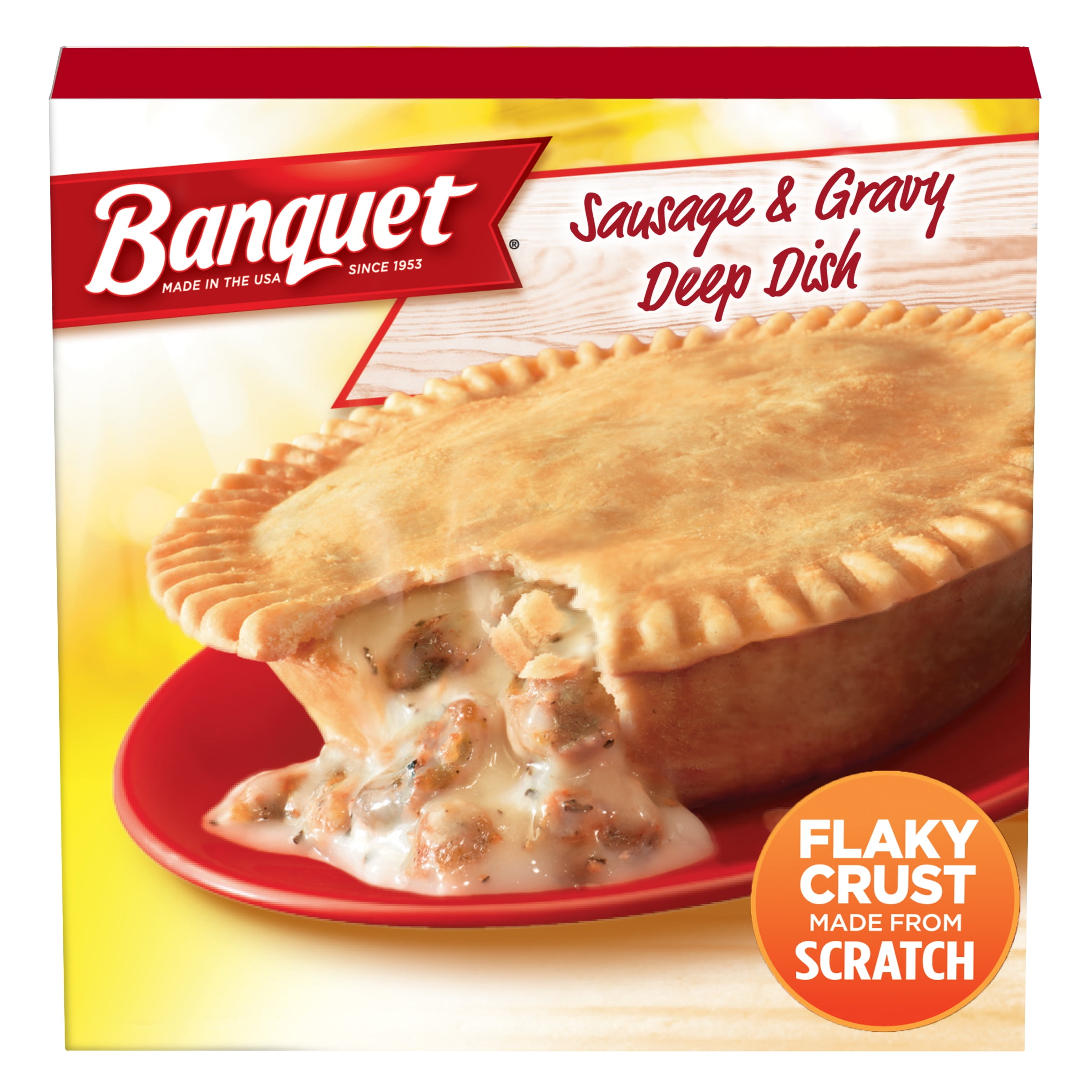 Banquet Breakfast Sausage & Gravy Deep Dish Frozen Pot Pie, 7 oz