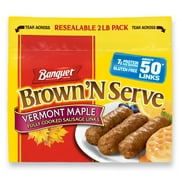 Banquet Brown 'N Serve Vermont Maple Fully Cooked Sausage Links Frozen Meat 32 oz, About 50 Count* (Frozen)