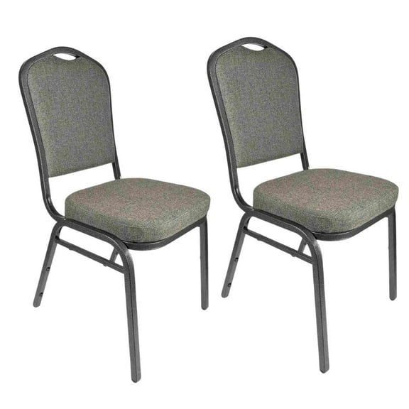 Banquet Chair - Crown| Charcoal Grey Fabric on Silver Vein Frame. 2 Chair Bundle by Chivari