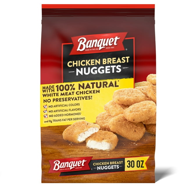 Banquet Chicken Breast Nuggets, Frozen Chicken, 30 oz (Frozen)