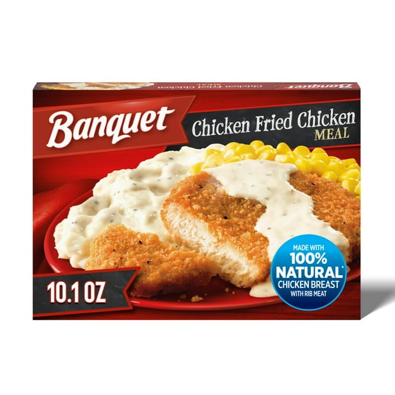 Banquet Chicken Fried Chicken with Mashed Potatoes, 11g of Protein, Frozen Meal, 10.1 oz.