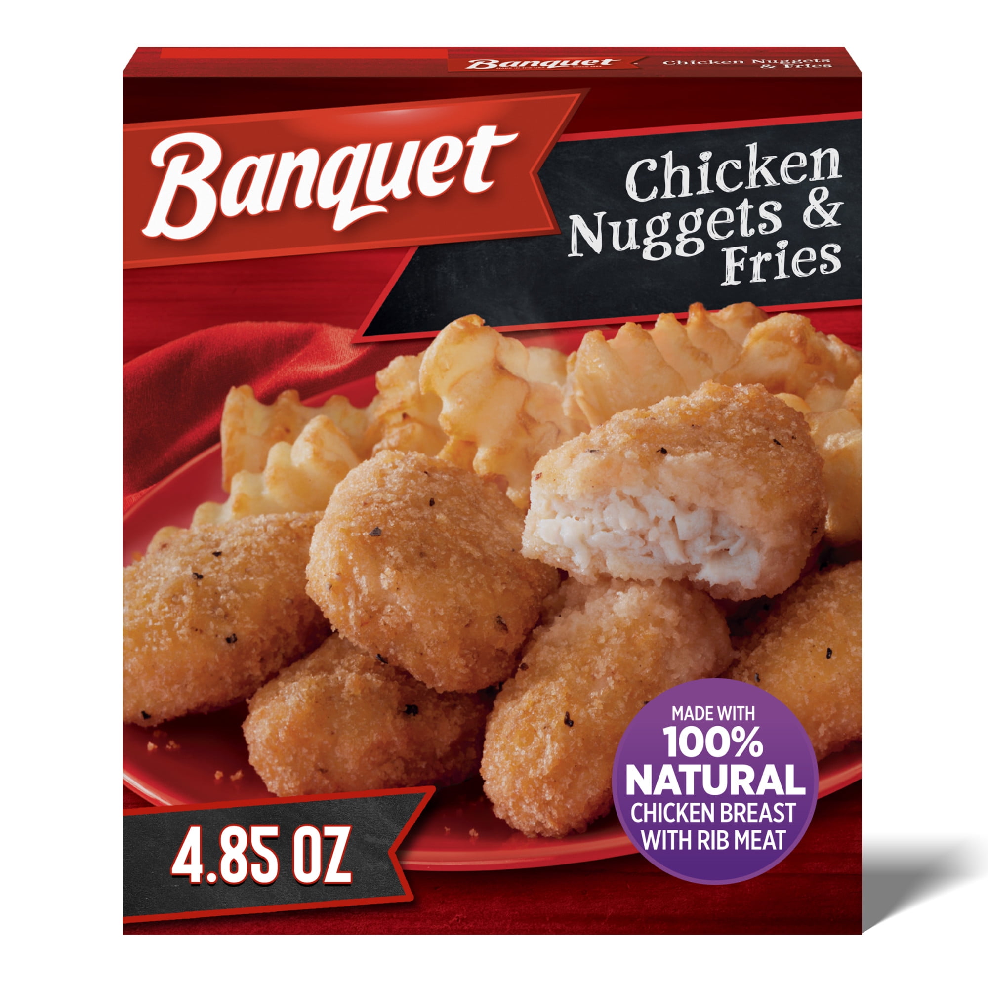 Banquet Chicken Nuggets and Fries, 11g of Protein, Frozen Meal, 4.85 oz.