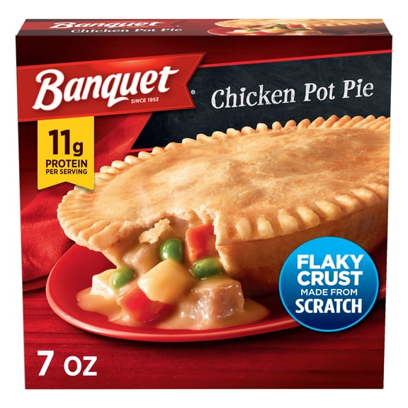 Banquet Chicken Pot Pie, 11g of Protein, Frozen Meal, 7 oz.