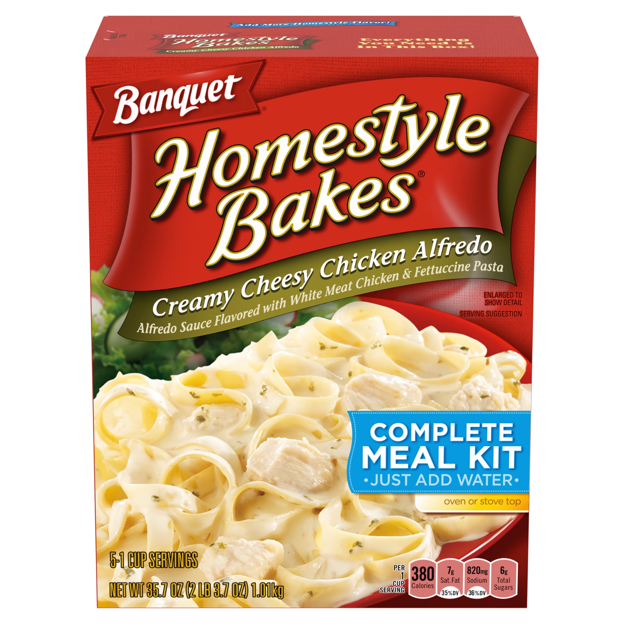 Banquet Homestyle Bakes Creamy Cheesy Chicken Alfredo, Meal Kit, 35.7