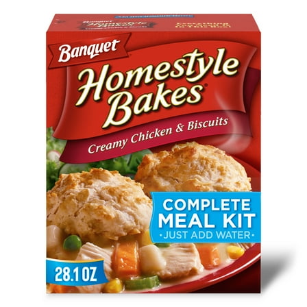 Banquet Homestyle Bakes Creamy Chicken & Biscuits, Meal Kit, 28.1 oz.