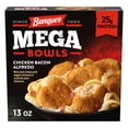 thumbnail image 1 of Banquet MEGA Bowls Chicken Bacon Alfredo, 25g of Protein, Frozen Meal, 13 oz., 1 of 8