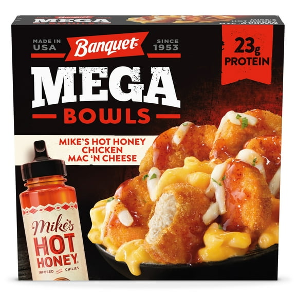 Banquet MEGA Bowls Mike's Hot Honey Chicken Mac 'n Cheese, Frozen Meal, 13.85 oz.