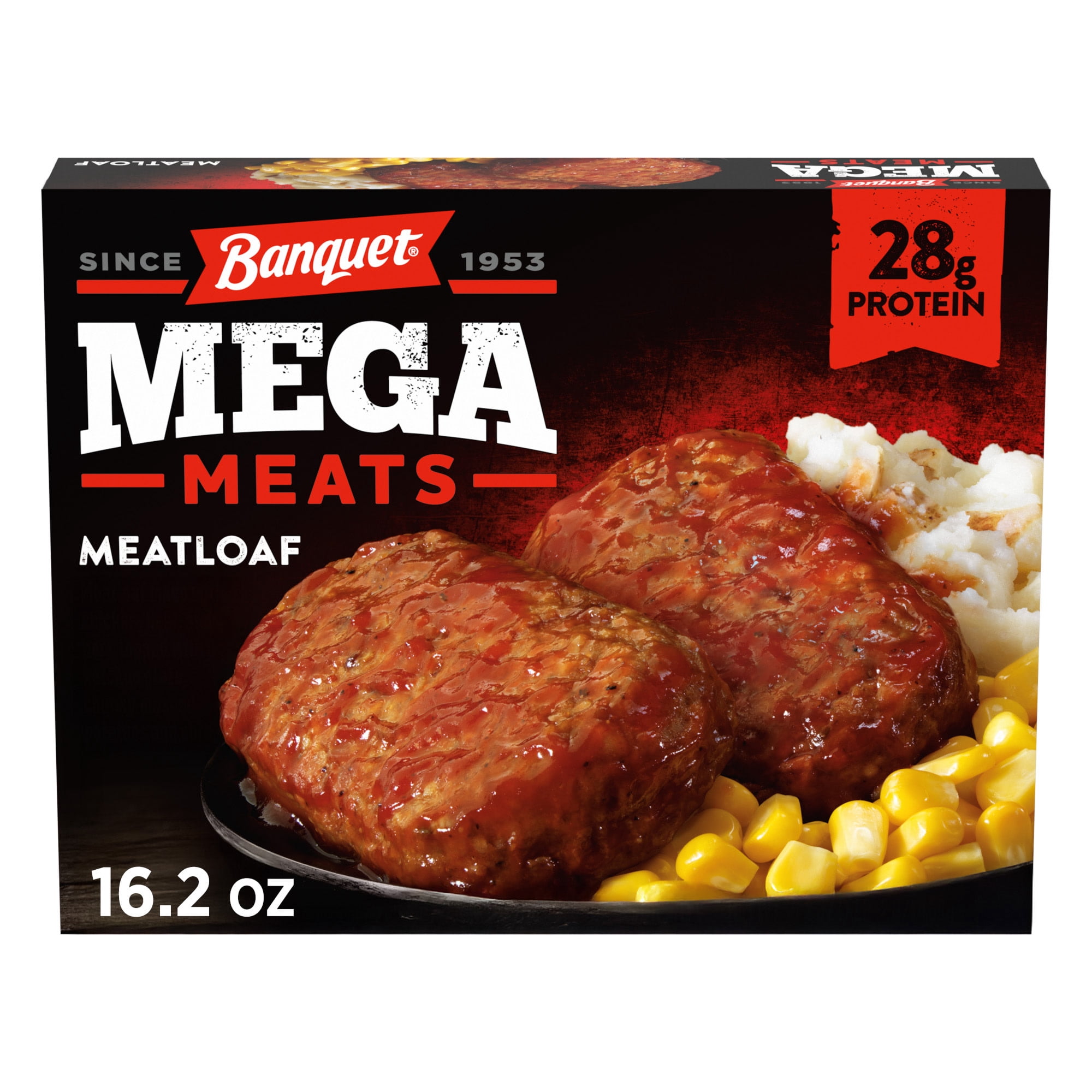 Banquet MEGA Meats Meatloaf, 28g Protein, Frozen Meal, 16.2 oz.
