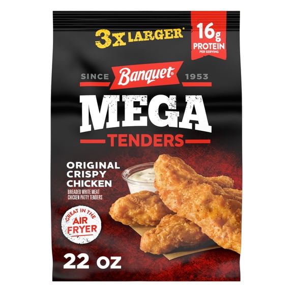 Banquet MEGA Original Crispy Chicken Tenders, 16g Protein Per Serving, Frozen Meal, 22 oz