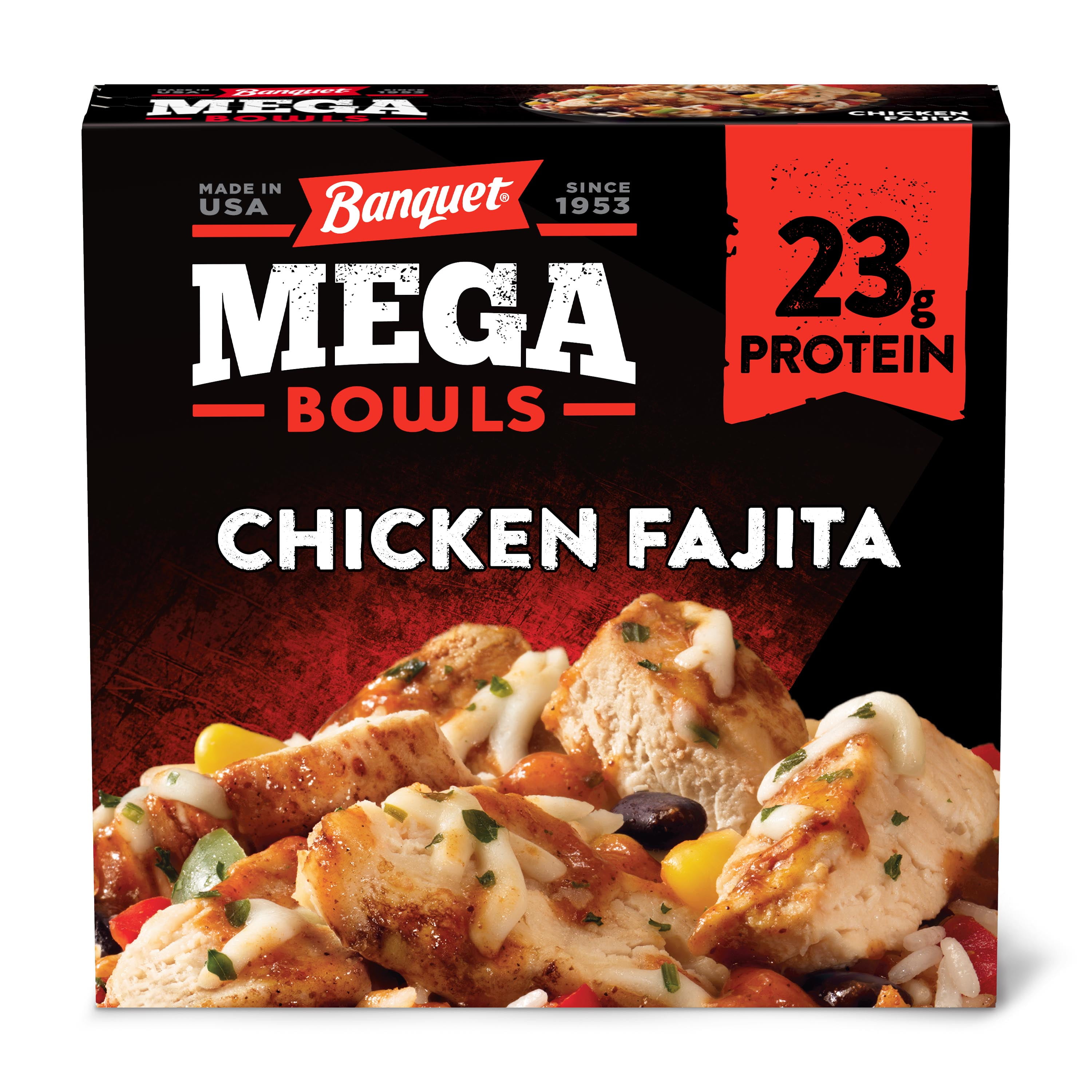Banquet Mega Bowls Chicken Fajita Frozen Meal, 14 oz (Frozen) - Walmart.com