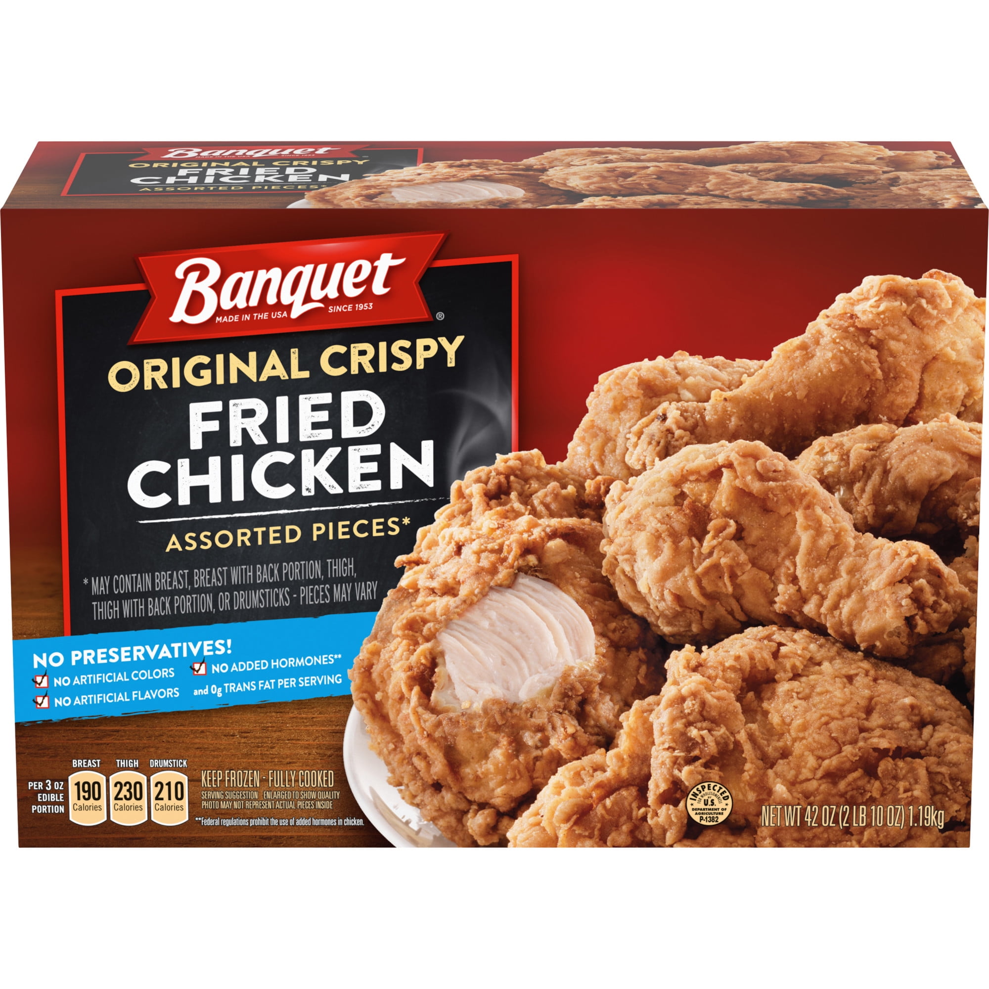 Banquet Original Crispy Fried Chicken Assorted Pieces, Frozen Chicken
