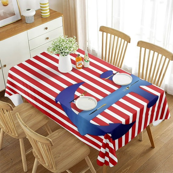 Banquet Party Kitchen Room Dining Room Living Tablecloth Decor Theme Theme Nautical Sea Rectangular