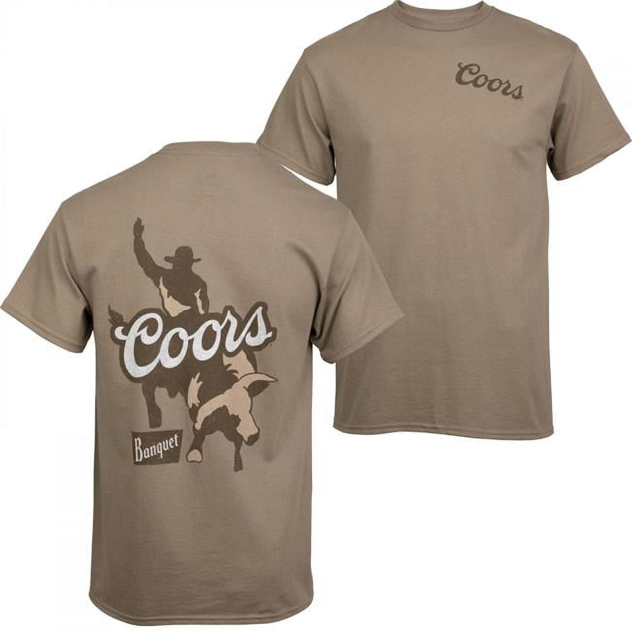 Banquet Rodeo Bull Rider Front & Back Print T-Shirt, Brown - Large ...