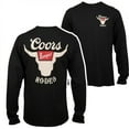 thumbnail image 1 of Banquet Rodeo Horns Logo Front & Back Print Long Sleeve Shirt, Black - Medium, 1 of 1