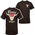 thumbnail image 1 of Banquet Rodeo Horns Logo Front & Back Print T-Shirt, Brown - Small, 1 of 1