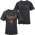 thumbnail image 1 of Banquet Rodeo Long Horns Logo Distressed Front & Back T-Shirt, 2XL, 1 of 1