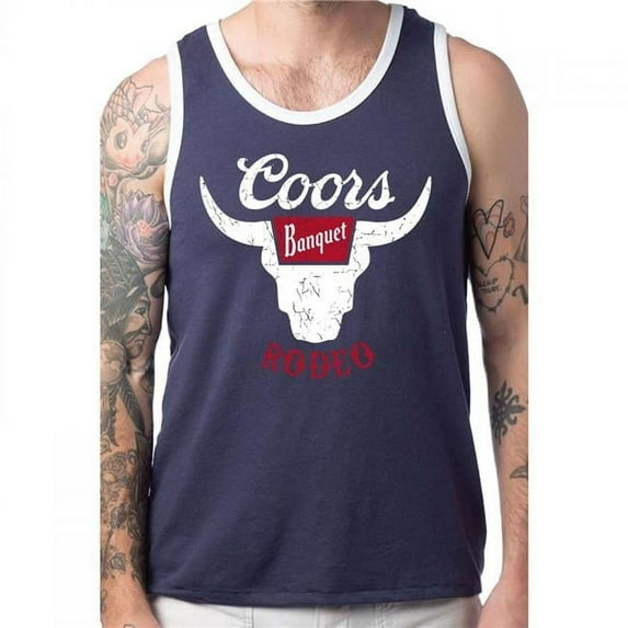 Banquet Rodeo Navy Colorway Ringer Tank Top, Navy Blue - Extra Large