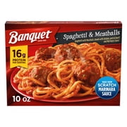 Banquet Spaghetti and Meatballs, 16g Protein, Frozen Meal, 10 oz.