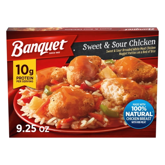 Banquet Sweet & Sour Chicken, Frozen Meal, 9.25 oz.