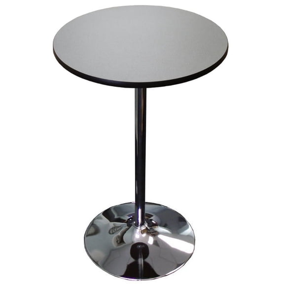 Banquet Tables Pro 24 Round x 42 Inch Height Grey Nebula Highboy Table w/ Chrome Trumpet Base