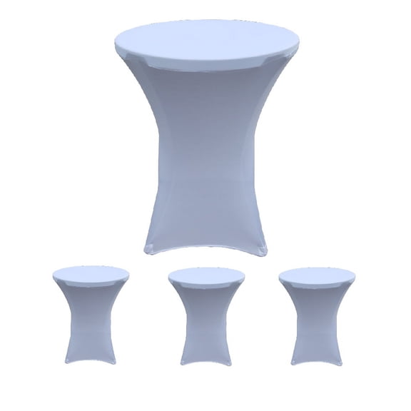 Banquet Tables Pro 4 Pack 32 x 43 Spandex Cocktail Tablecloth White