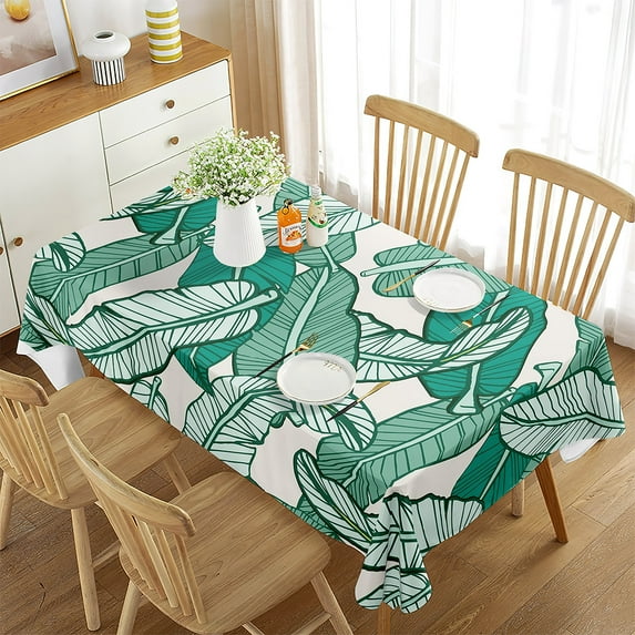 Banquet Wedding Room Dining Table Tea Home Kitchen Tablecloth Decor Home Plants Green Rectangular Ta