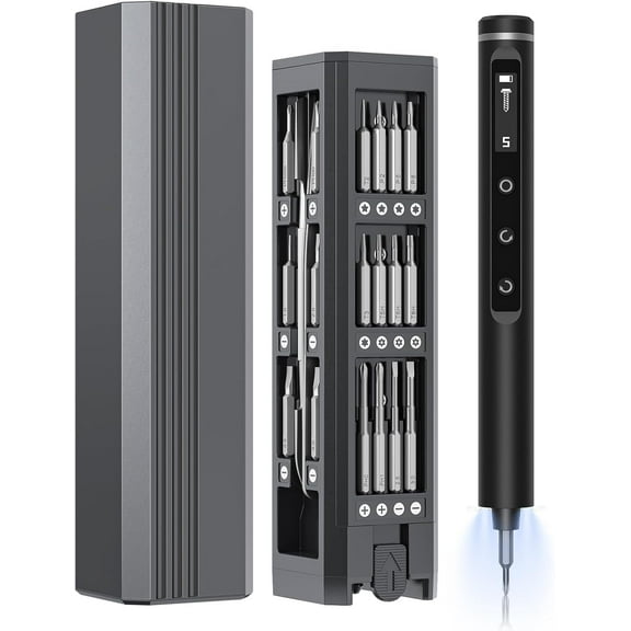 50 in 1 Precision Screwdriver Set for Electronics,3.7V Mini Repair Tool Kit with 5 Torque/500mAh Battery/OLED Display/4 LED Lights for Computer/Phone/Camer/Eyeglass/Watch