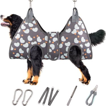 Dog Grooming Hammock For Small Dogs - Nail Clipping Sling (Black S