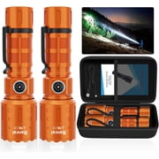 Banral Flashlights High Lumens Rechargeable, Super Bright Long Range Small Powerful Flashlight, 6 Modes LED Tactical Pocket Waterproof Flash Light for Home Emergency 2, Orange