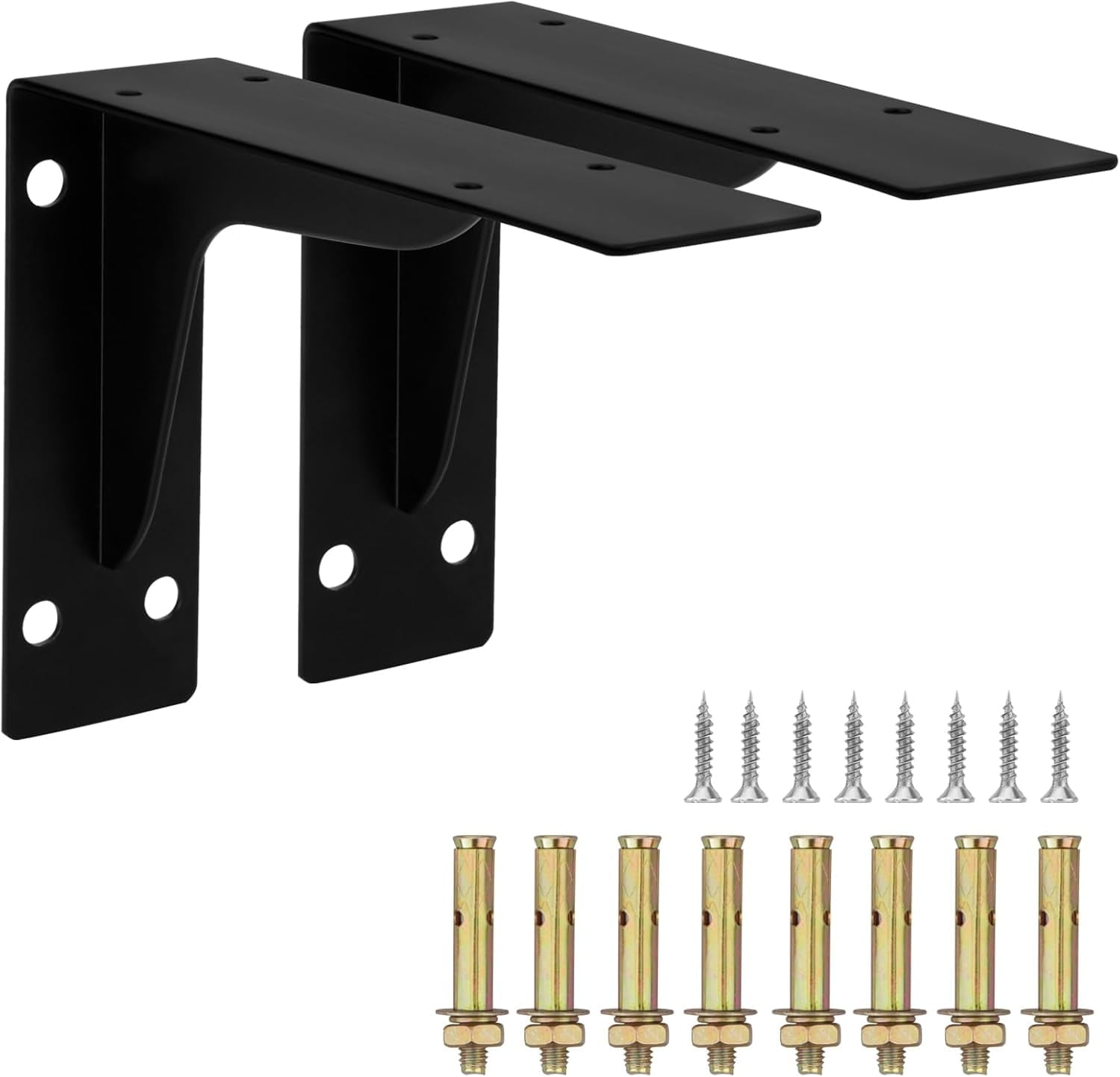 Banral Heavy Duty Shelving Brackets for Floating Shelves,L Bracket Wall Mounted Support for DIY with Beam,300 lbs,Included Mounting Hardware
