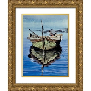 Bansemer, Roger 11x14 Gold Ornate Wood Framed with Double Matting Museum Art Print Titled - Oyster Boat