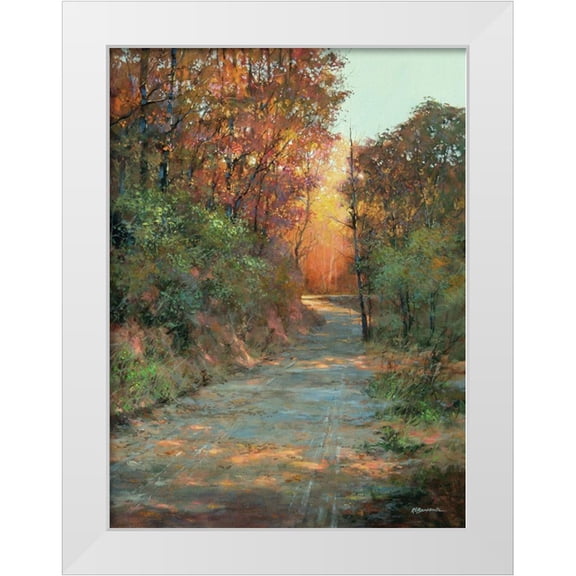 Bansemer, Roger 11x14 White Modern Wood Framed Museum Art Print Titled - Autumn Path