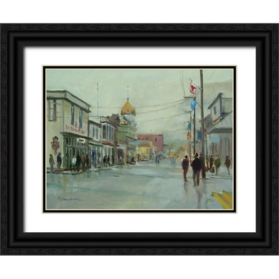 Bansemer, Roger 14x12 Black Ornate Wood Framed with Double Matting Museum Art Print Titled - Skagway