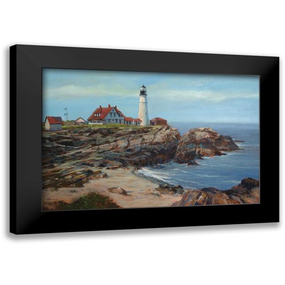 Bansemer, Roger 18x13 Black Modern Framed Museum Art Print Titled - Portland Head Lighthouse